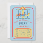 回転木馬誕生日招待 招待状 (正面)