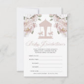 回転木馬赤ちゃんシャワー推量ゲーム 招待状 (正面)