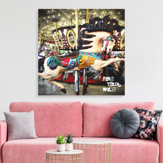 回転木馬馬あなたのワイルドタイプを見つける動揺して キャンバスプリント (インサイチュ (リビング))