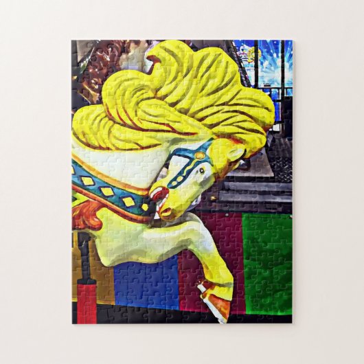 回転木馬馬とイエローマネ ジグソーパズル (縦)