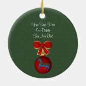 回転木馬馬のクリスマスフォト セラミックオーナメント (裏面)