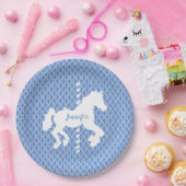 回転木馬馬のパターンあなたの色 ペーパープレート (パーティー)