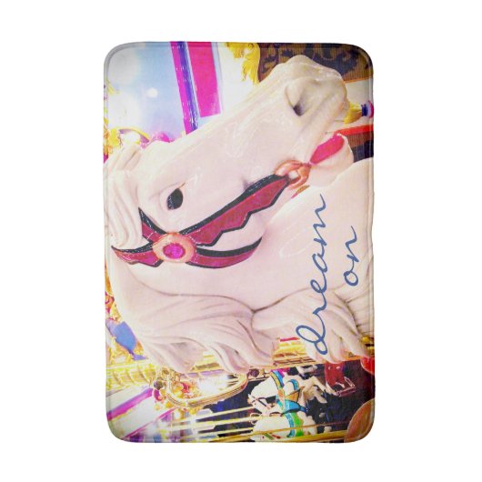 回転木馬馬の撮影ドリームonスクリプト引用文 バスマット (正面縦)