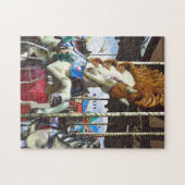 回転木馬馬の流れるマネ ジグソーパズル (横)