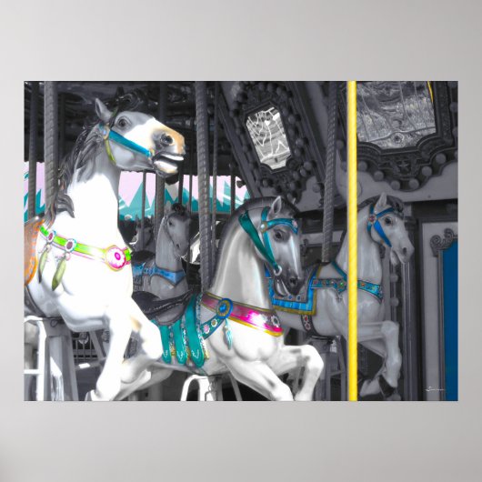 回転木馬馬の色のヒント ポスター (正面)