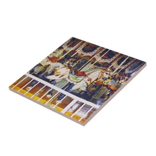 回転木馬馬イン油 タイル (側面)