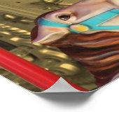 回転木馬馬イン鏡セピア部分色 ポスター (角)