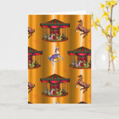 回転木馬馬オン金ゴールド カード (黄色い花)