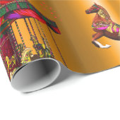 回転木馬馬オン金ゴールド ラッピングペーパー (ロールコーナー)