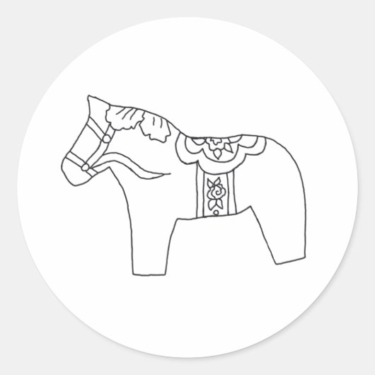 回転木馬馬ステッカー ラウンドシール (正面)