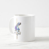 回転木馬馬ラベンダーと青の服 コーヒーマグカップ (正面左)