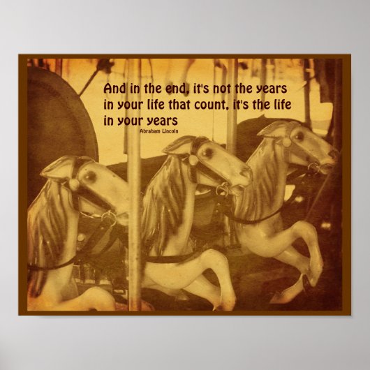 回転木馬馬生活態度引用文 ポスター (正面)