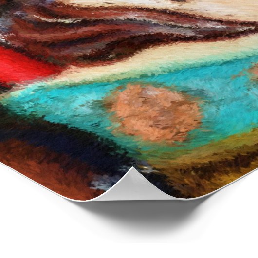 回転木馬馬絵画印象派のポスター ポスター (角)