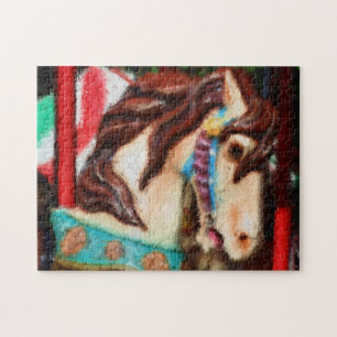 回転木馬馬絵画印象派 ジグソーパズル