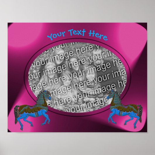 回転木馬馬額自分の写真を作成 ポスター (正面)