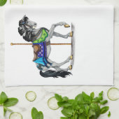 回転木馬馬 キッチンタオル (折り畳み)