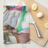 回転木馬馬 キッチンタオル (四つ折り)