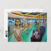 回転木馬-オリジナル絵を描ズバイロラ・シェリー ポストカード (正面/裏面)