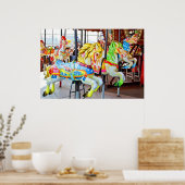 回転木馬 – コニーアイランドNYCポストカード ポスター (キッチン)