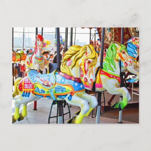 回転木馬 – コニーアイランドNYCポストカード ポストカード (正面)