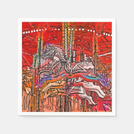 回転木馬 スタンダードカクテルナプキン (正面)