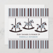 回転木馬: パーソナライズなベビーシャワーの招待状 招待状 (正面/裏面)