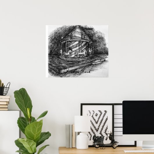 回転木馬 ポスター (ホームオフィス)