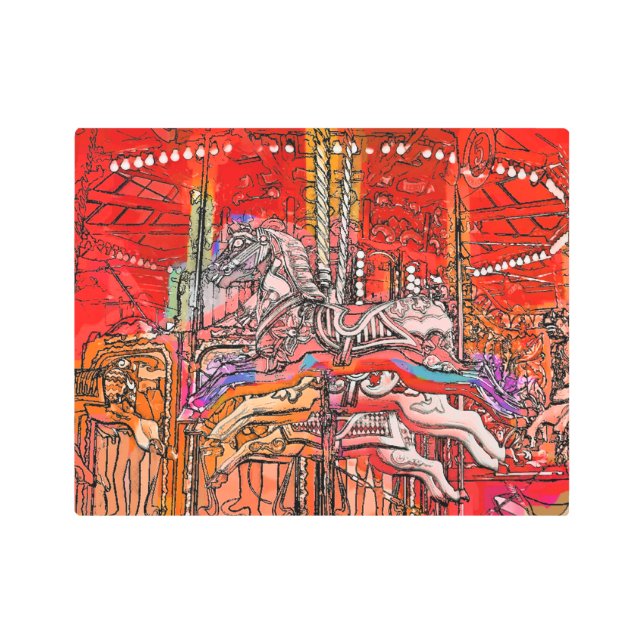 回転木馬 メタルプリント (正面)