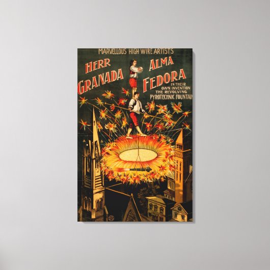 回転火工用噴水高線 キャンバスプリント (正面)