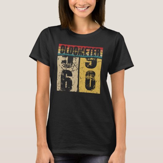 回転計59-60シャツおもしろい60位誕生日60歳 Tシャツ (正面)