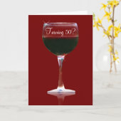 回転50おもしろいなワインのバースデー・カード カード (黄色い花)