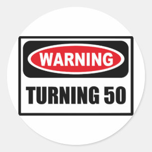 回転50ステッカーの警告 ラウンドシール