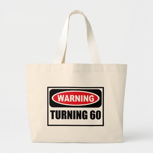 回転60バッグの警告 ラージトートバッグ (正面)