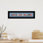 回転（黒）灰色（赤） ポスター (キッチン)