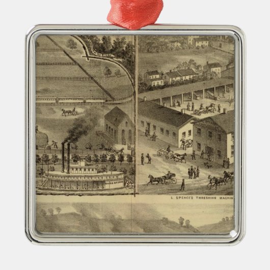回転Iron Works Wheeling IronおよびNail Company メタルオーナメント (正面)