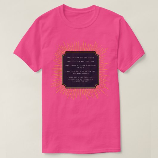 因果の原理 Tシャツ (デザイン正面)