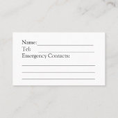 団体や組織カスタム/グループの自閉症アラートカード 名刺 (裏面)