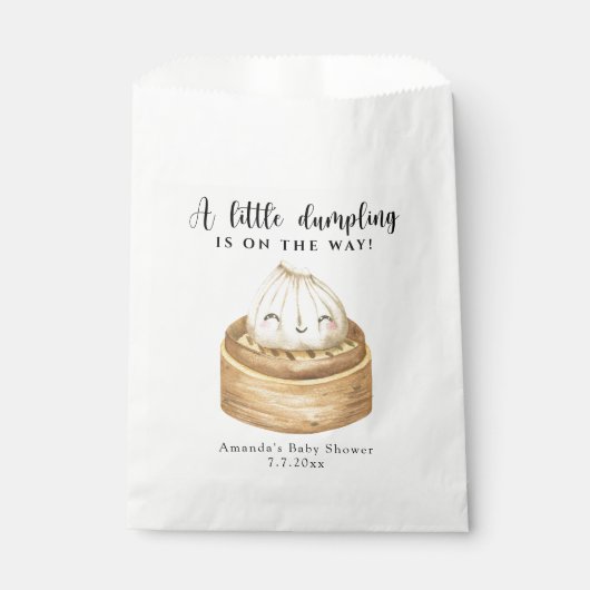 団子が赤ちゃんシャワーの途中にある フェイバーバッグ (正面)