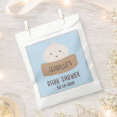 団子が赤ちゃんシャワーの途中にある フェイバーバッグ (クリップ留めされた状態)