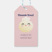 団子ベイビーシャワーガールサンキュー ギフトタグ (裏面)