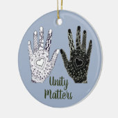 団結が友情の手に重要 セラミックオーナメント (左)