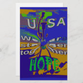 団結したアメリカ 希望 より強く 一緒に 便箋 (正面/裏面)