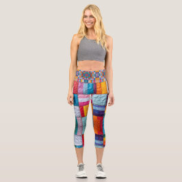 団結と多様性のコミュニティのキルト カプリレギンス