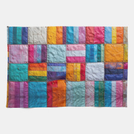 団結と多様性のコミュニティのキルト キッチンタオル