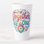 団結の力Tシャツ – Unity & Connection Graph カフェラテマグ (正面)