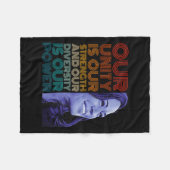 団結は我々の強さ多様性は我々の力カマル フリースブランケット (正面(横))