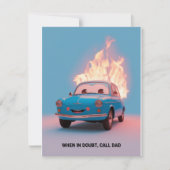 困ったらパパに相談しよう 面白い父の日 父のために シーズンカード (正面)