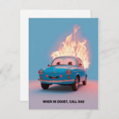 困ったらパパに相談しよう 面白い父の日 父のために シーズンカード (正面/裏面)