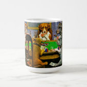 困った時の友達 犬のポーカー コーヒーマグカップ (中央)