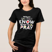 困った時は祈れ キリスト教 トライブレンドTシャツ (正面)